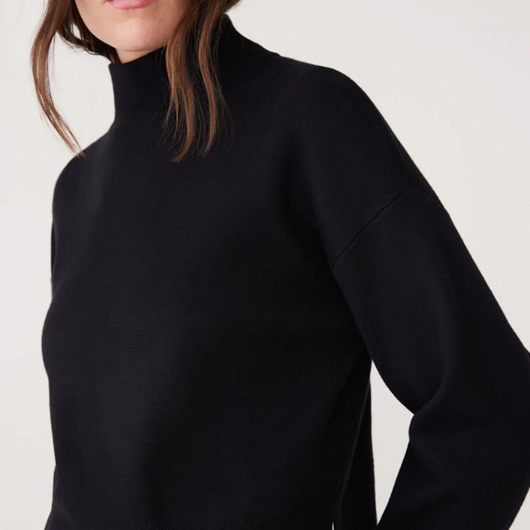 BNWT Frank and Oak Mockneck Sweater - XS - Black - Picture 3 of 8